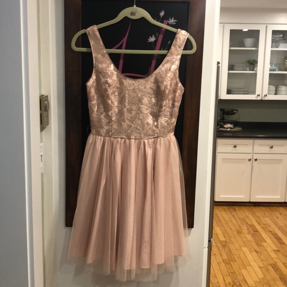 AIDAN MATTOX sequence bodice/Toole dress in blush pink. Size 2 - Picture 3 of 14
